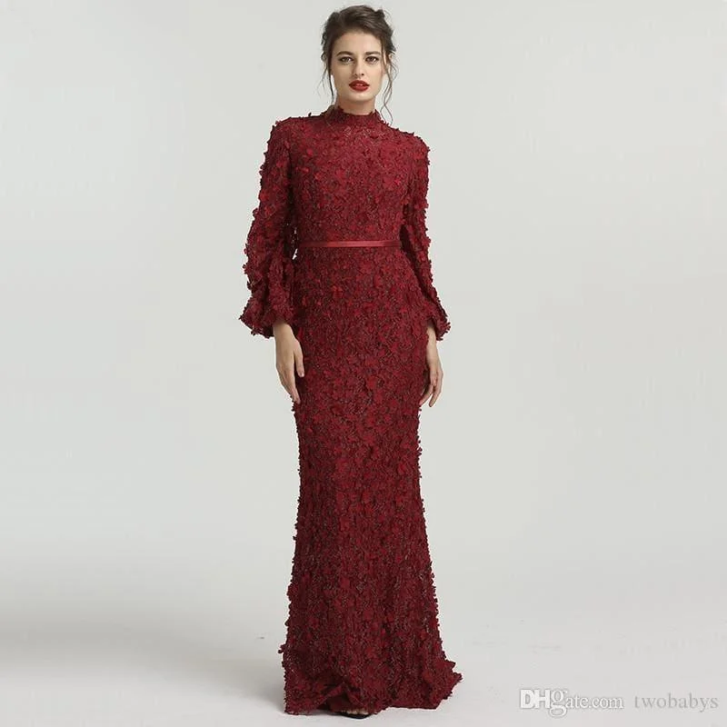 women's maxi dressesLong Sleeves Mermaid Muslim Fashion Elegant Tulle Formal Evening Gown Dress women's maxi dressesLong Sleeves Mermaid Muslim Fashion Elegant Tulle Formal Evening Gown Dress
