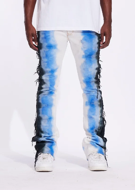 High-Waisted Men's JeansDrais Flare Denim (Blue Marble)