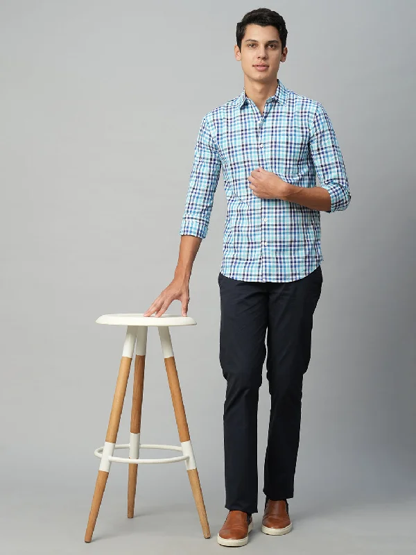 Men's Unique Dress Shirts for a Statement LookMen's Blue Cotton Regular Fit Checked Shirt Men's Unique Dress Shirts for a Statement LookMen's Blue Cotton Regular Fit Checked Shirt