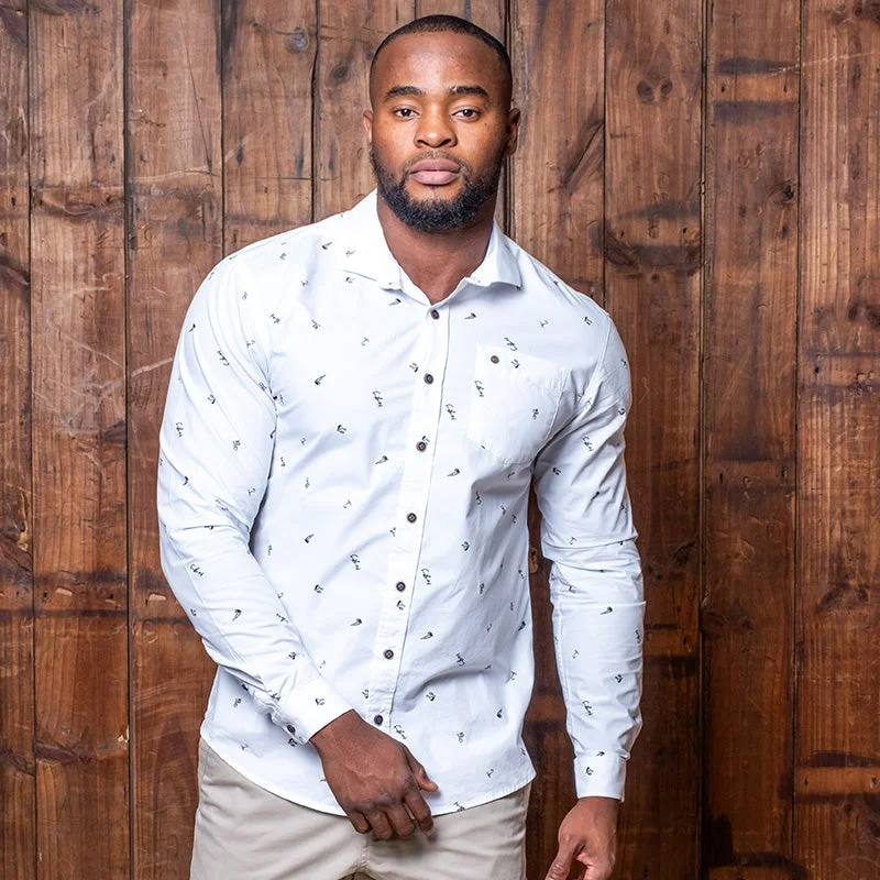 Men's Pattern Mixing Shirts for Creative StyleCape Vineyards Slim Fit Shirt Pelican