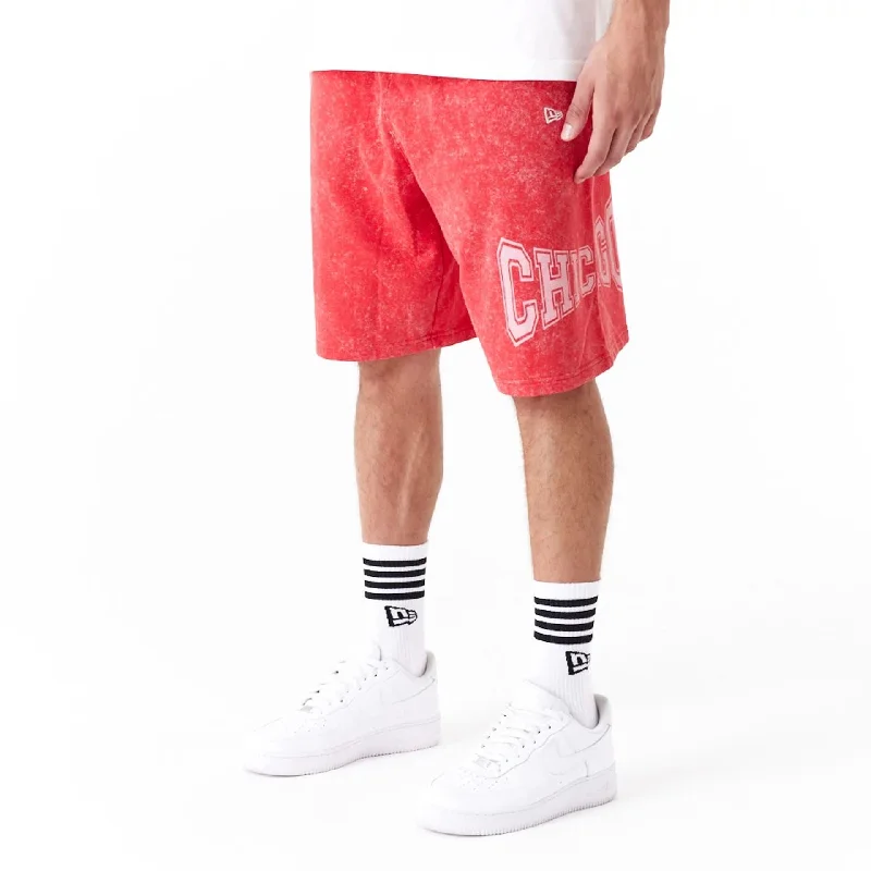 Breathable Men's Athletic ShortsChicago Bulls NBA Washed Red Shorts