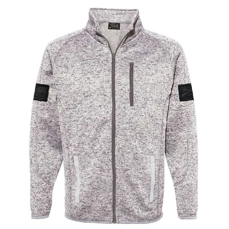 Elegant Men's Wool CoatsSweater Jacket - Heather Grey