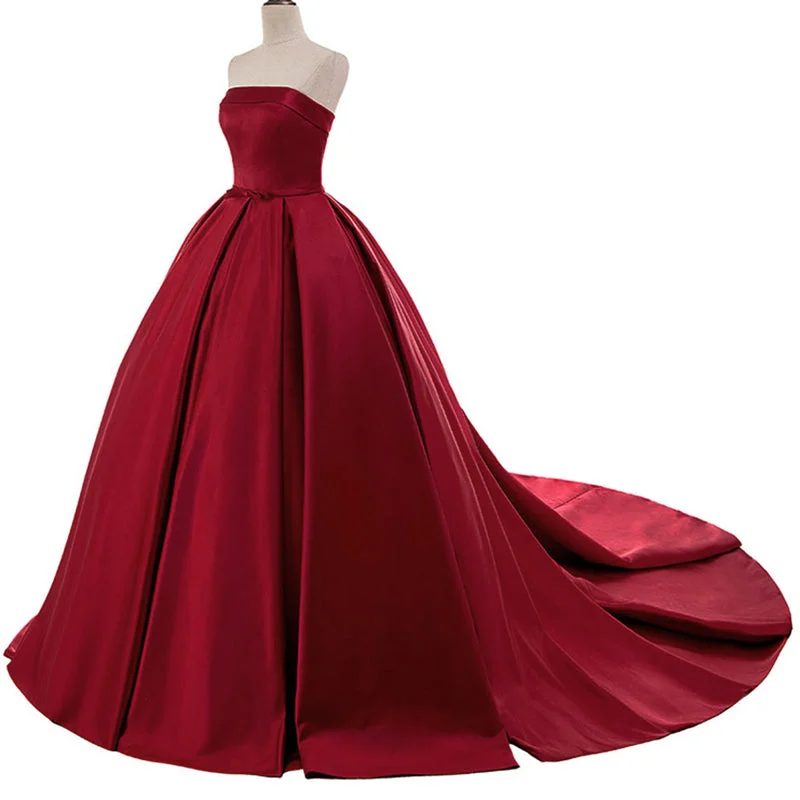 women's unique dressesStrapless Burgundy Dark Red Prom Dress Ball Gown Women 2018 Wedding Dress WD3323 women's unique dressesStrapless Burgundy Dark Red Prom Dress Ball Gown Women 2018 Wedding Dress WD3323