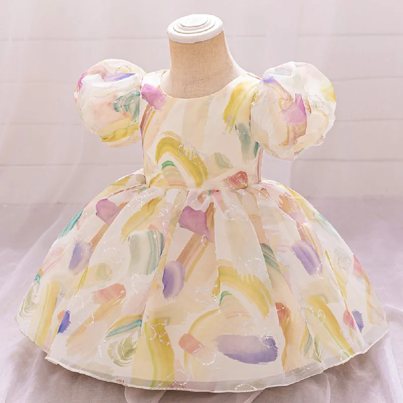 women's casual Friday dressesBall Gown Scoop Puff Sleeves Flower Girl Dresses with Ruched women's casual Friday dressesBall Gown Scoop Puff Sleeves Flower Girl Dresses with Ruched