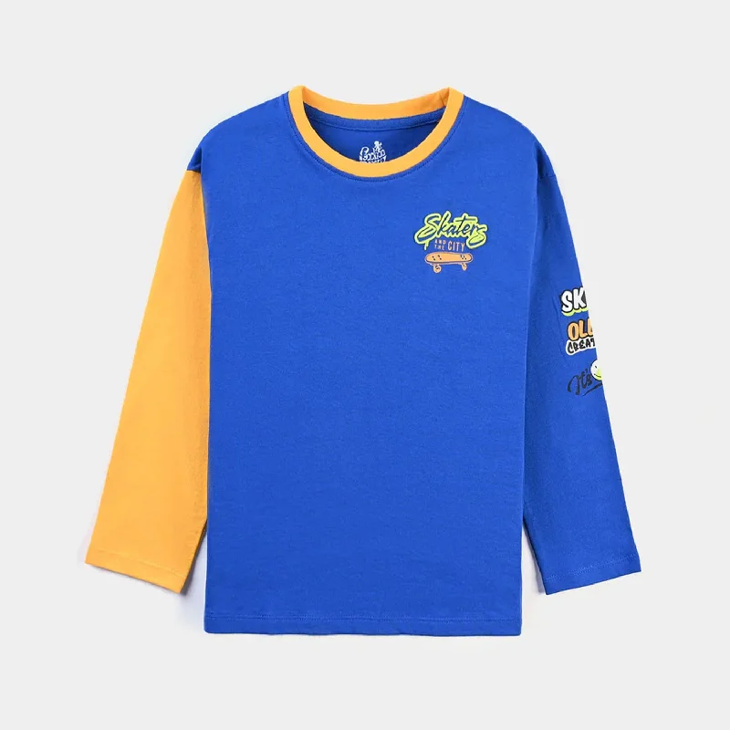 Striped Men's TopsBoys Cotton Jersey T-Shirt F/S Skaters-C.Blue