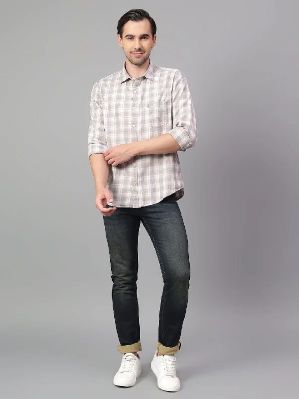 Men's Pocket T-Shirts for Added FunctionalityMen's Grey Checked Full Sleeve Casual Shirt Men's Pocket T-Shirts for Added FunctionalityMen's Grey Checked Full Sleeve Casual Shirt