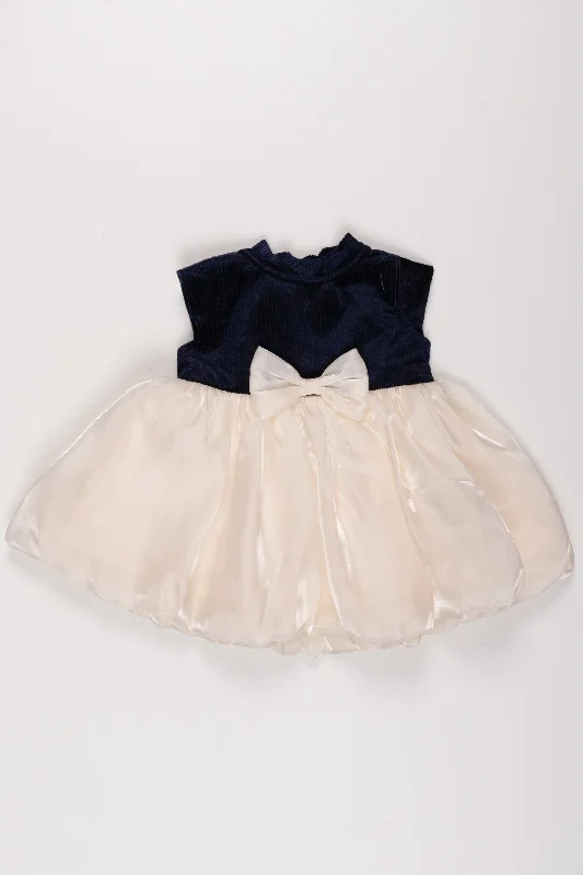 Bohemian DressNavy Blue Organza and Cream Tulle Party Dress with Satin Bow for Girls Bohemian DressNavy Blue Organza and Cream Tulle Party Dress with Satin Bow for Girls
