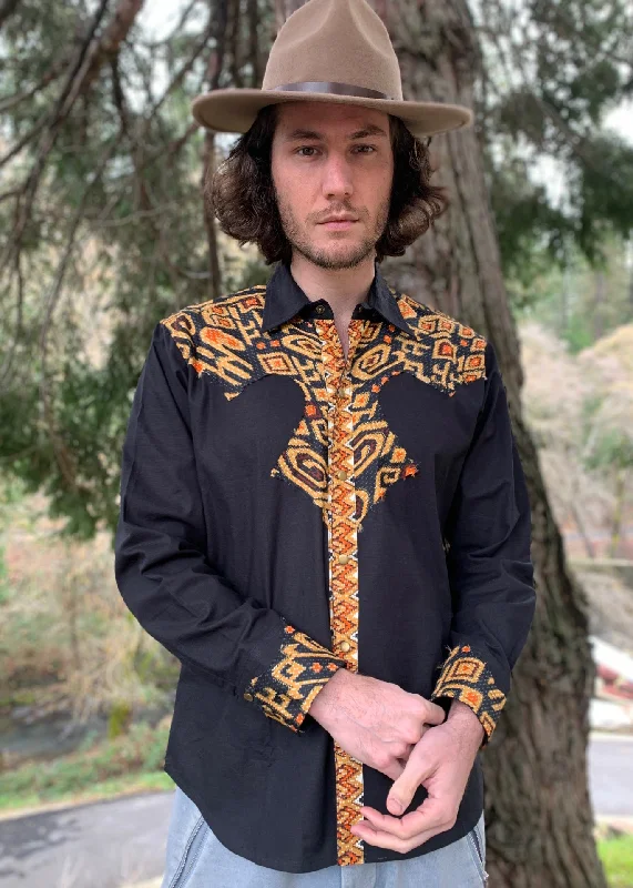 Men's Graphic Print T-Shirts for a Statement LookCowboy Shirt - Black/Gold