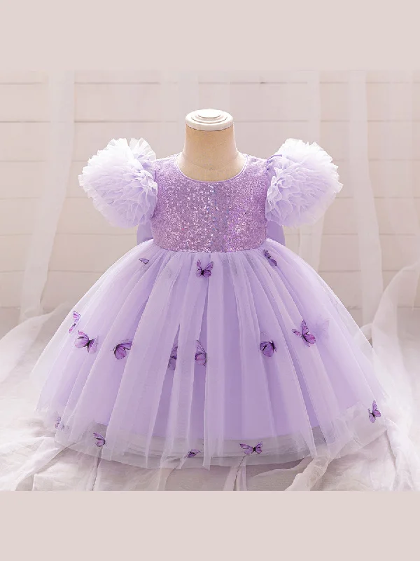 women's cocktail dressesBall Gown Scoop Puff Sleeves Flower Girl Dresses with Sequins women's cocktail dressesBall Gown Scoop Puff Sleeves Flower Girl Dresses with Sequins