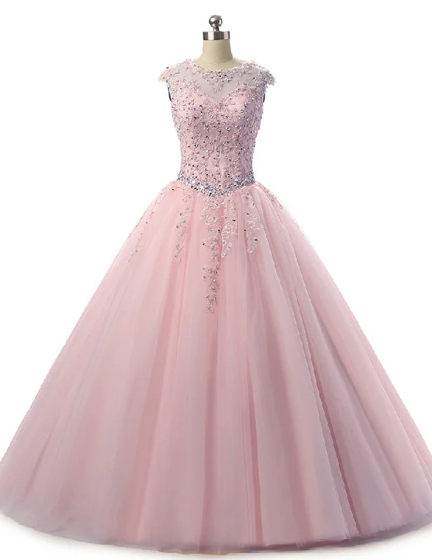 Sleeveless DressPink Ball Gown Tulle and Lace Quinceanera Dress Girls Sweet 16 Dress Vestidos De 15 Ano Floor Length PL0504 Sleeveless DressPink Ball Gown Tulle and Lace Quinceanera Dress Girls Sweet 16 Dress Vestidos De 15 Ano Floor Length PL0504