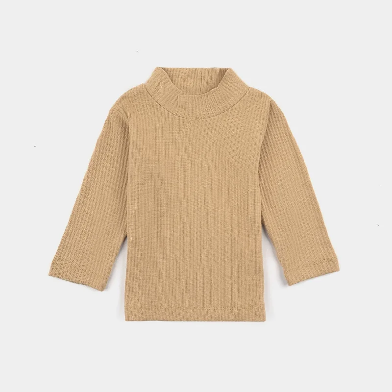 Men's Shirts with High NecksInfant Unisex Turtle Neck T-Shirt-KHAKI