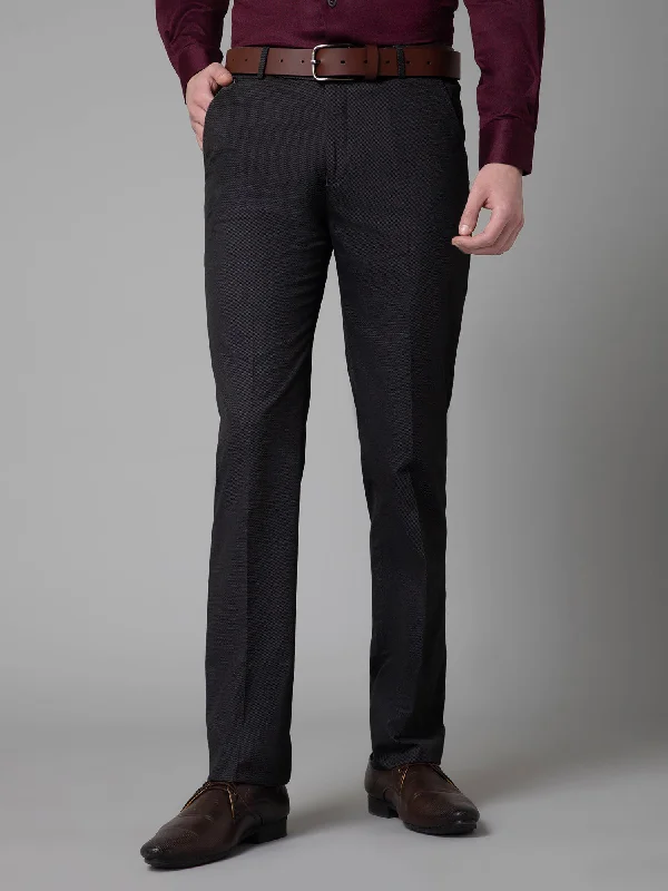 Men's Pants with UV ProtectionMen's Formal Flat front Charcoal Black  Trousers
