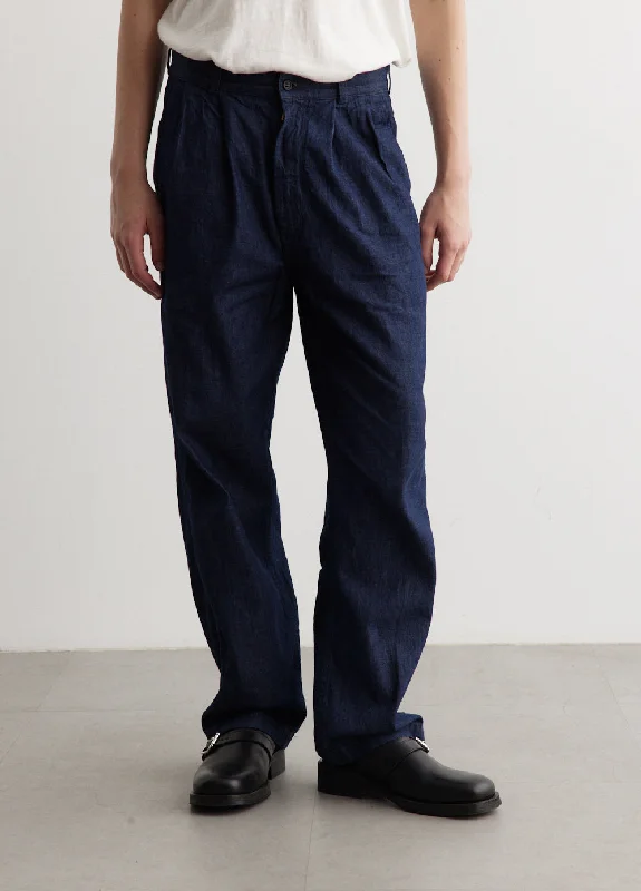 Jeans for Men with Skinny LegsTwo Tuck Denim Wide Trousers