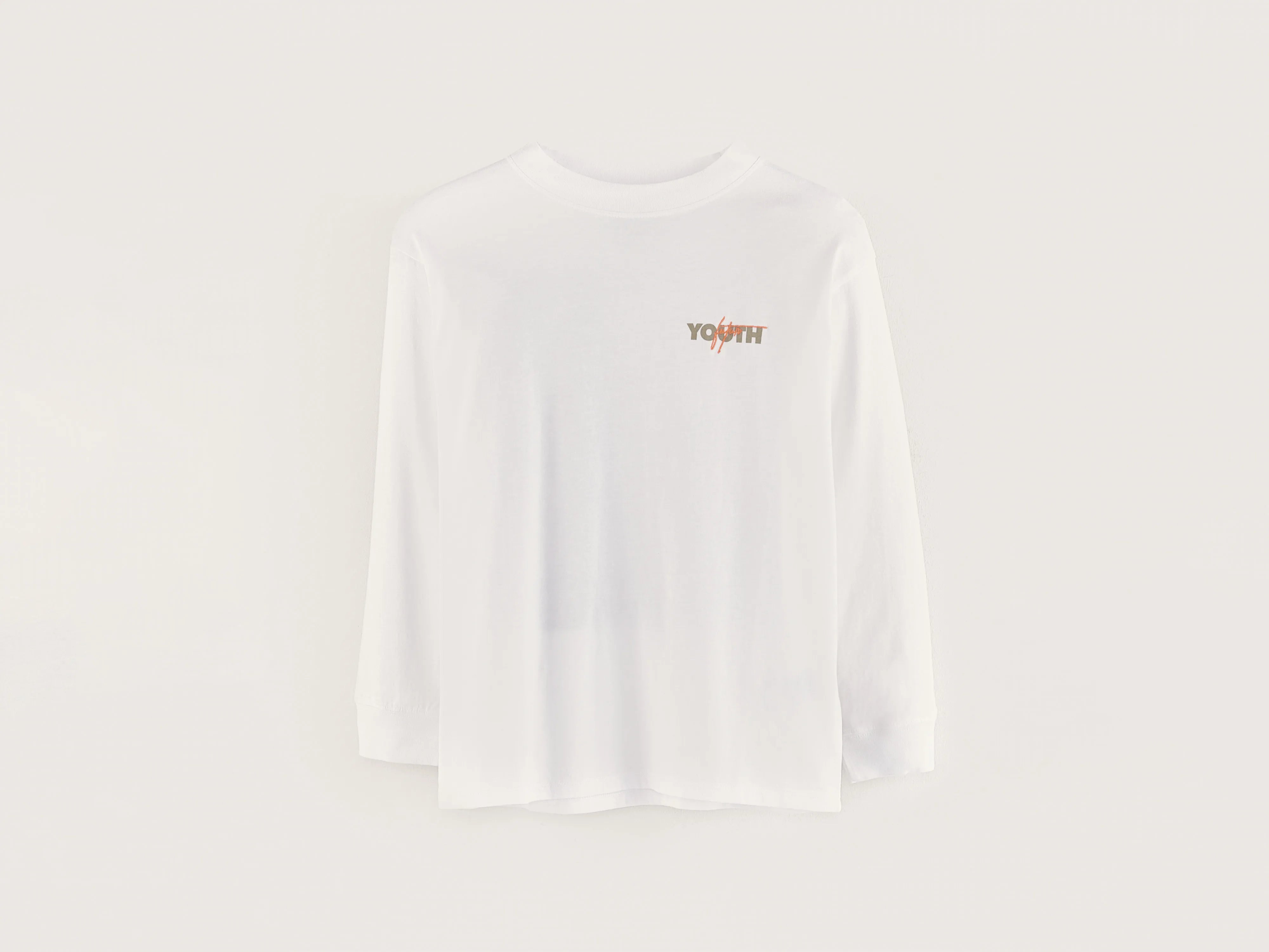 Warm Men's Fleece-Lined TopsKellos long-sleeve t-shirt   (242 / B / WHITE)