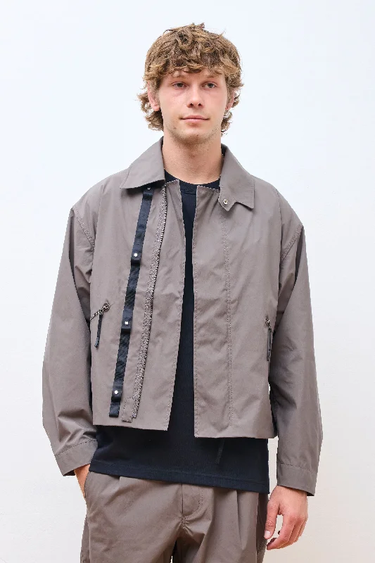 Men's Coats with Patchwork DesignsShort Jacket Taupe Gray