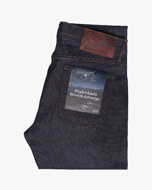 Jeans for Men with a Athletic BuildNaked & Famous Denim Weird Guy Regular Tapered Mens Jeans - Nightshade Stretch Selvedge Jeans for Men with a Athletic BuildNaked & Famous Denim Weird Guy Regular Tapered Mens Jeans - Nightshade Stretch Selvedge