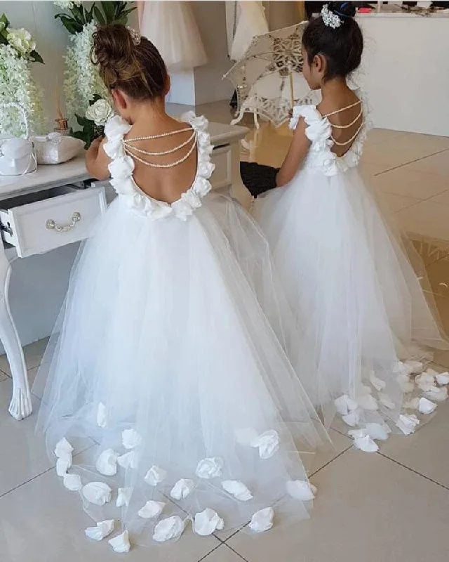 women's lightweight dressesSiaoryne LP0916 Flower Girl Dresses with Handmade Flower Ball Gown First Communication Dress