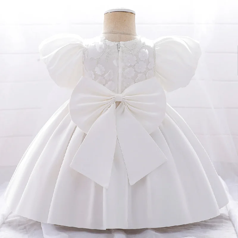 women's A-line dressesBall Gown Scoop Puff Sleeves Flower Girl Dresses with Solid Flowers women's A-line dressesBall Gown Scoop Puff Sleeves Flower Girl Dresses with Solid Flowers
