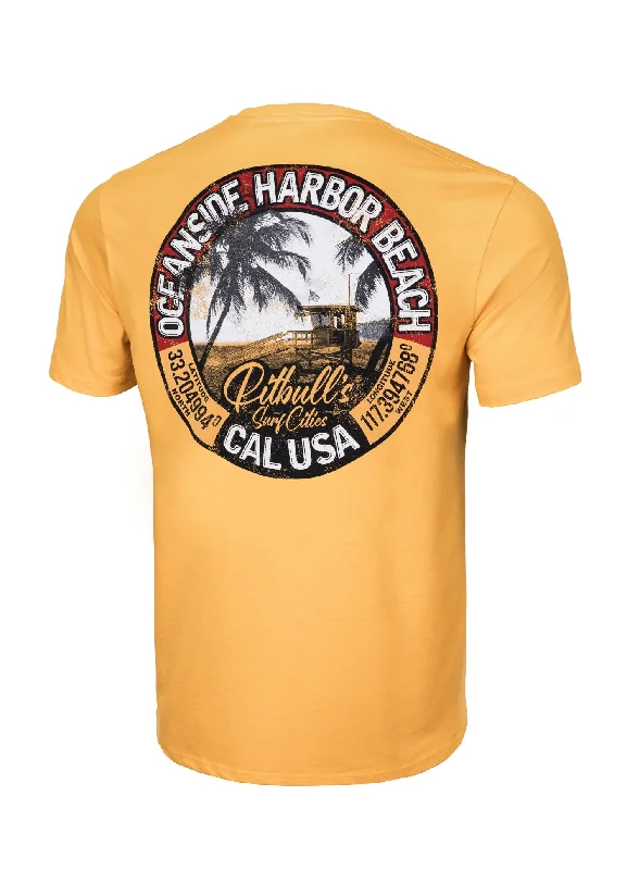 Men's Shirts with Raw-Edge HemlinesMen's T-Shirt OCEANSIDE - Pale yellow