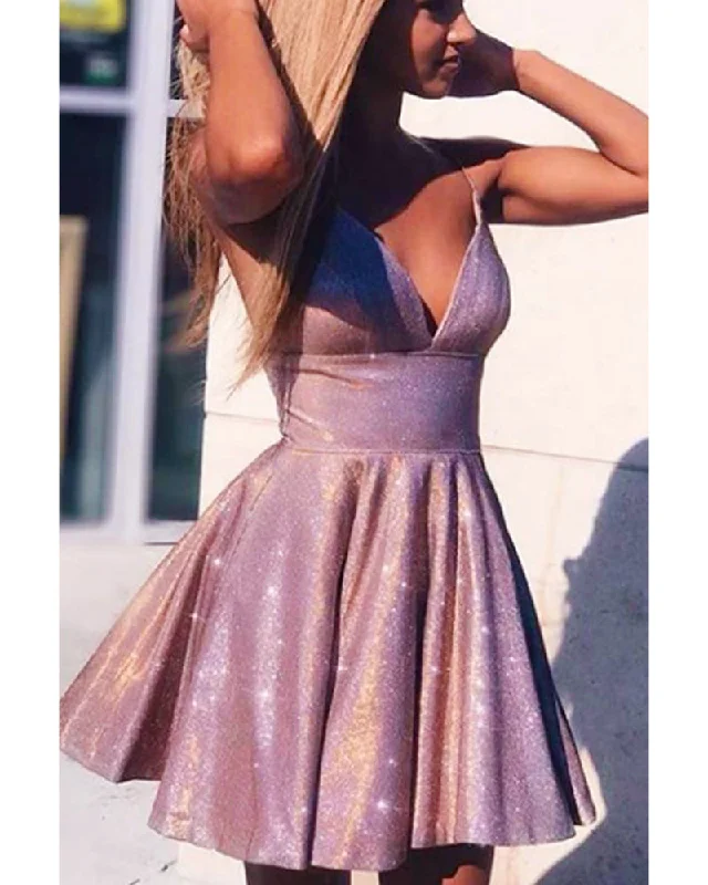Cocktail DressLilac Cute Sequins Glitter Short Cocktail Gown Hoco Dress for Girls 2022 SP11011