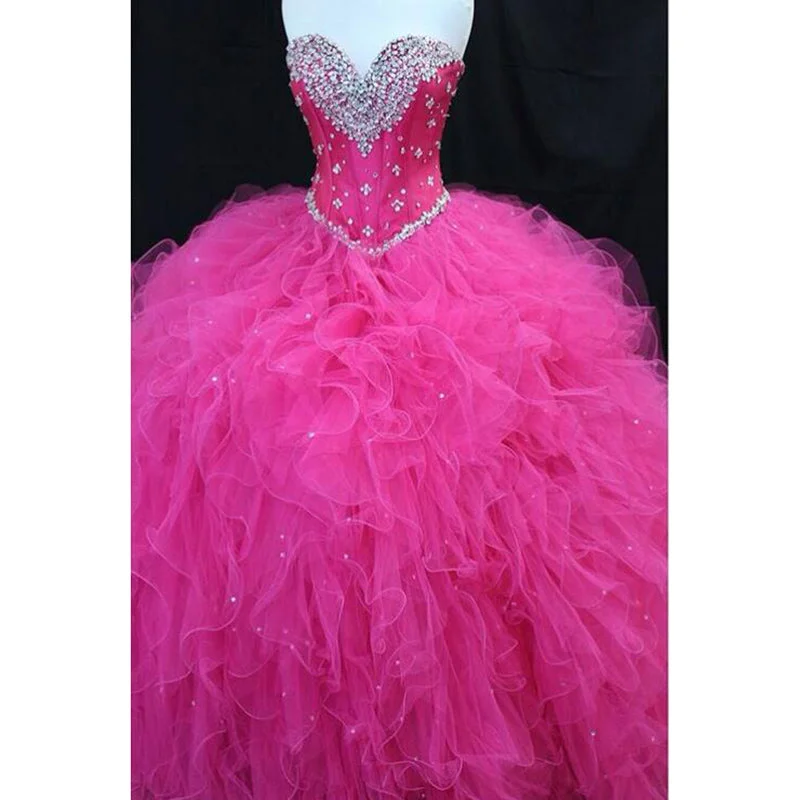 Silk DressLP8913 Fuchsia Pink Quinceanera Dress s Ball Gown Sweetheart Beading Sweet Sixteen Dresse 2020 Silk DressLP8913 Fuchsia Pink Quinceanera Dress s Ball Gown Sweetheart Beading Sweet Sixteen Dresse 2020