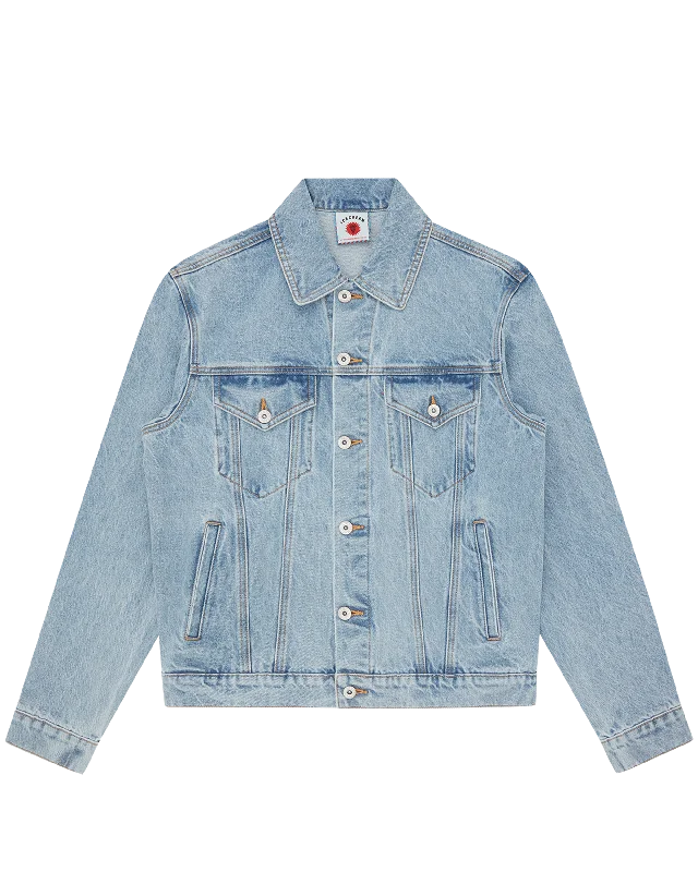 Men's Ripped JeansRunning Dog Denim Trucker Jacket