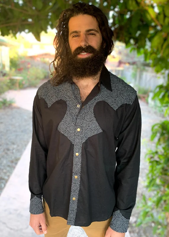 Men's Rugby Shirts for a Sporty LookCowboy Shirt - Black/Grey Hexa