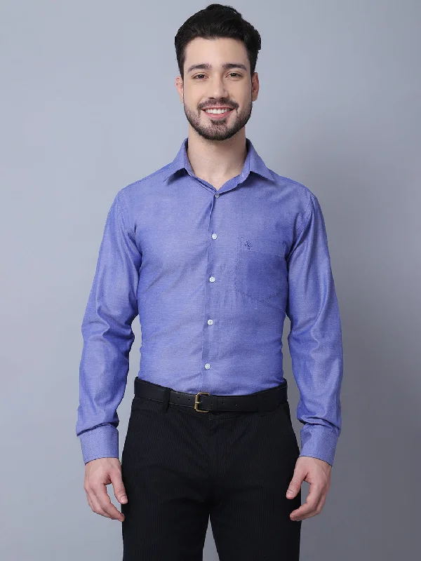 Men's Machine-Washable Shirts for ConvenienceMen's Navy Blue Formal Self textured Full Sleeve Shirt Men's Machine-Washable Shirts for ConvenienceMen's Navy Blue Formal Self textured Full Sleeve Shirt