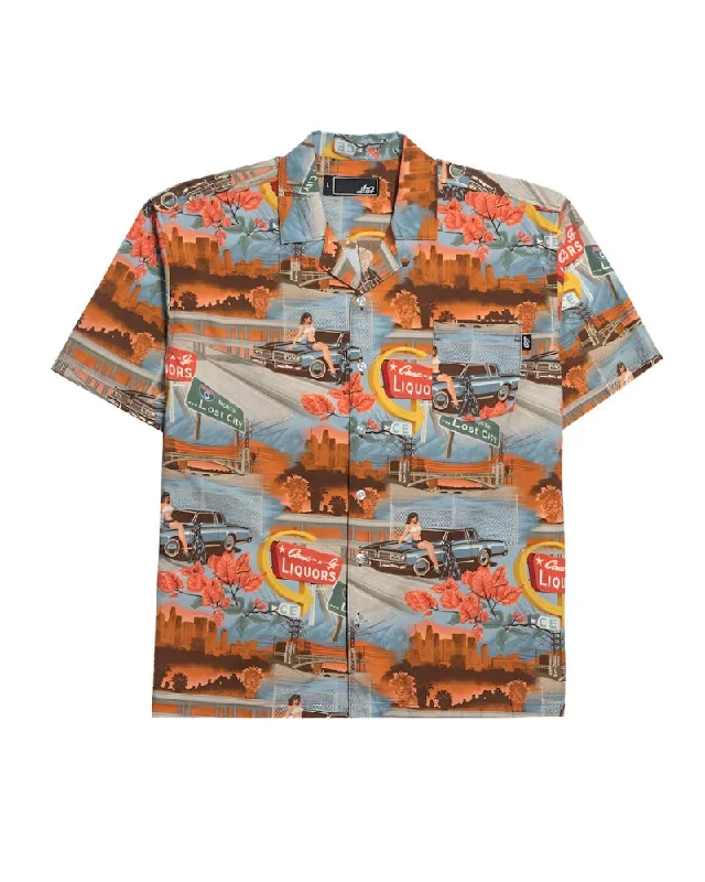 Men's Henley T-Shirts for a Casual TwistLost Lost City Woven S/S Shirt-Sunset