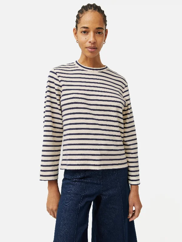 Men's Tailored Shirts for a Professional AppearanceCotton Stripe Sweatshirt | Navy