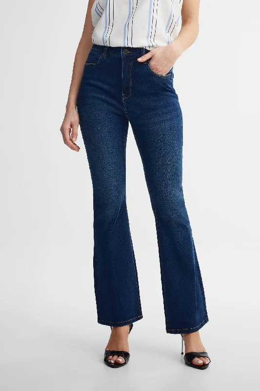 Durable Men's JeansJeans taille haute jambe évasée avec panneau de soutien - Femme