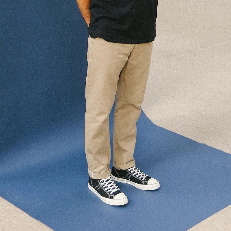Authentic Raw Denim Men's JeansWork@ - Rinsed Japanese Khaki Chino Selvedge