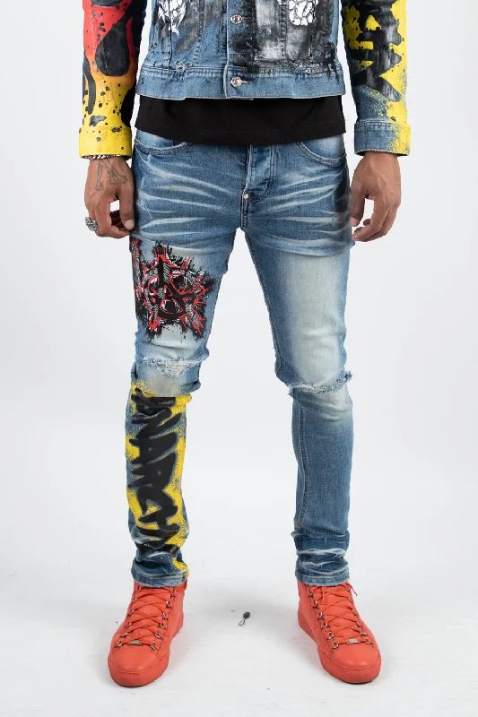 Inexpensive Men's JeansANARCHY PANT MED BLUE