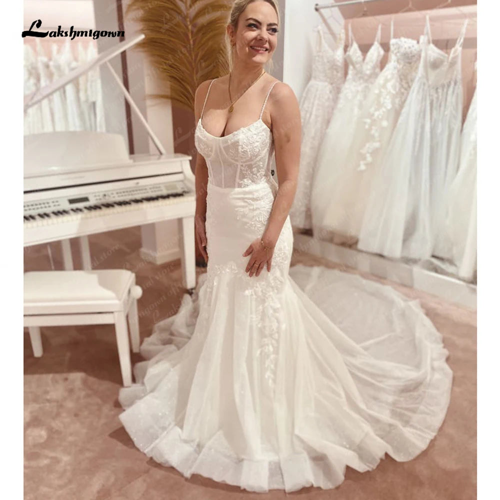 Neon DressLakshmigown Spaghetti Straps Lace Wedding Dress Vestidos Civil Mermaid Boho Bridal Gowns Sweep Train 2023 vestidos para mujer Neon DressLakshmigown Spaghetti Straps Lace Wedding Dress Vestidos Civil Mermaid Boho Bridal Gowns Sweep Train 2023 vestidos para mujer
