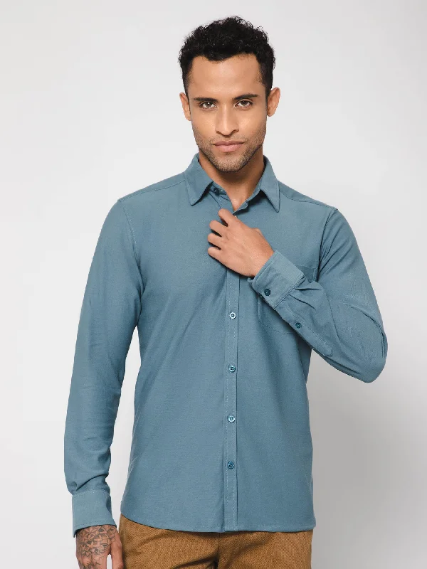 Stylish Men's Graphic T-ShirtsMen's Teal Blue Casual Knit Self Textured Full Sleeve Shirt Stylish Men's Graphic T-ShirtsMen's Teal Blue Casual Knit Self Textured Full Sleeve Shirt