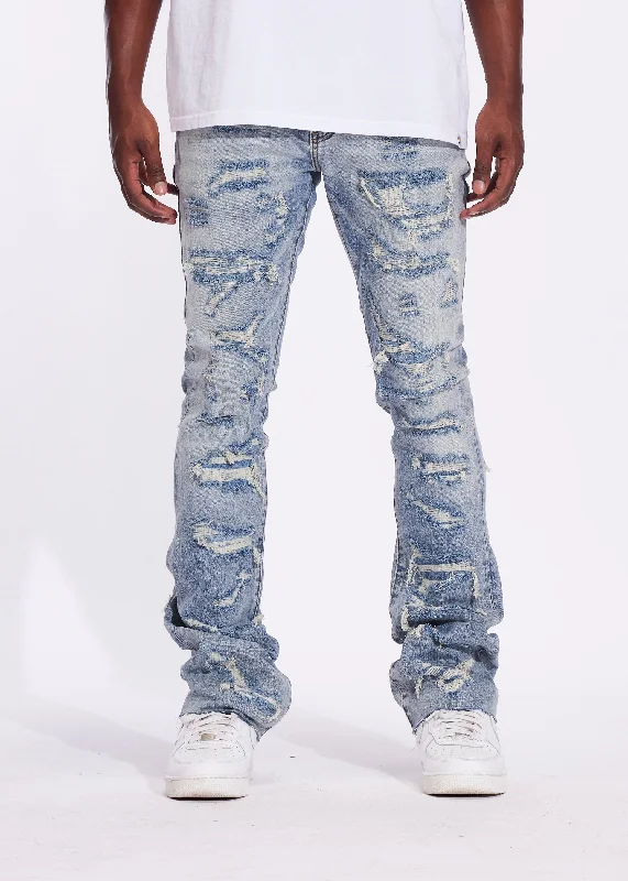 Designer Men's JeansArch Flare Denim (Light Distressed)