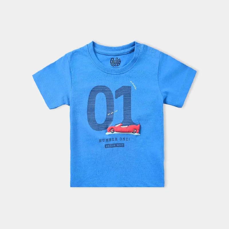 Men's Shirts with Scoop NecksInfant Boys Cotton Jersey Round Neck T-Shirt Number One-B.Blue Men's Shirts with Scoop NecksInfant Boys Cotton Jersey Round Neck T-Shirt Number One-B.Blue