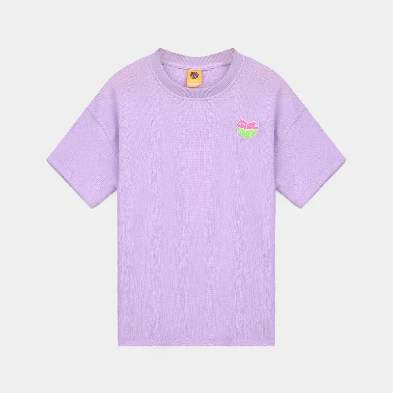 Men's Shirts for Outdoor ActivitiesGirls Poly Crinkle T-Shirt Goods Vibes Only-Purple Men's Shirts for Outdoor ActivitiesGirls Poly Crinkle T-Shirt Goods Vibes Only-Purple