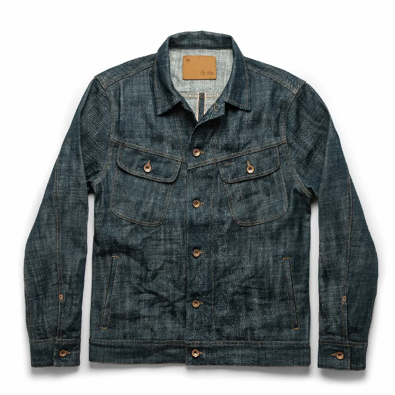 Men's Coats with Ripstop FabricThe Long Haul Jacket in Green Cast Selvage