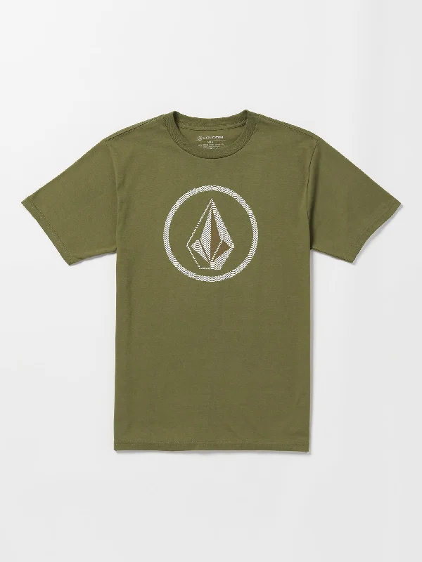 Casual Men's JeansCircle Stone Short Sleeve Tee - Military