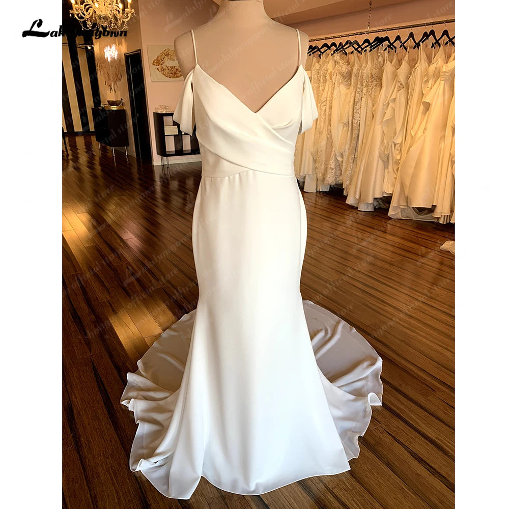Empire DressRoycebridal Soft Satin Boho Wedding Dress with V Neck 2025 Bridal Gowns Spaghetti Straps suknia slubna hochzeitskleid Empire DressRoycebridal Soft Satin Boho Wedding Dress with V Neck 2025 Bridal Gowns Spaghetti Straps suknia slubna hochzeitskleid