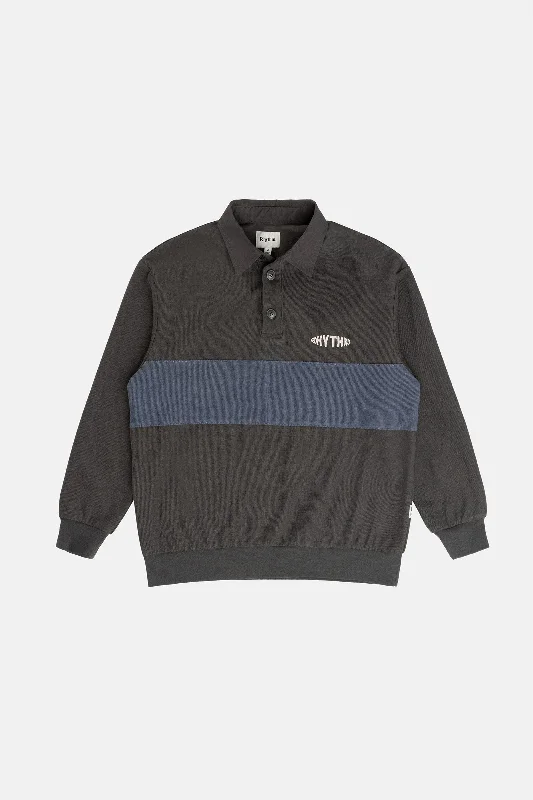 Men's Machine-Washable Shirts for ConvenienceTerry Vintage Ls Rugby Shirt Charcoal
