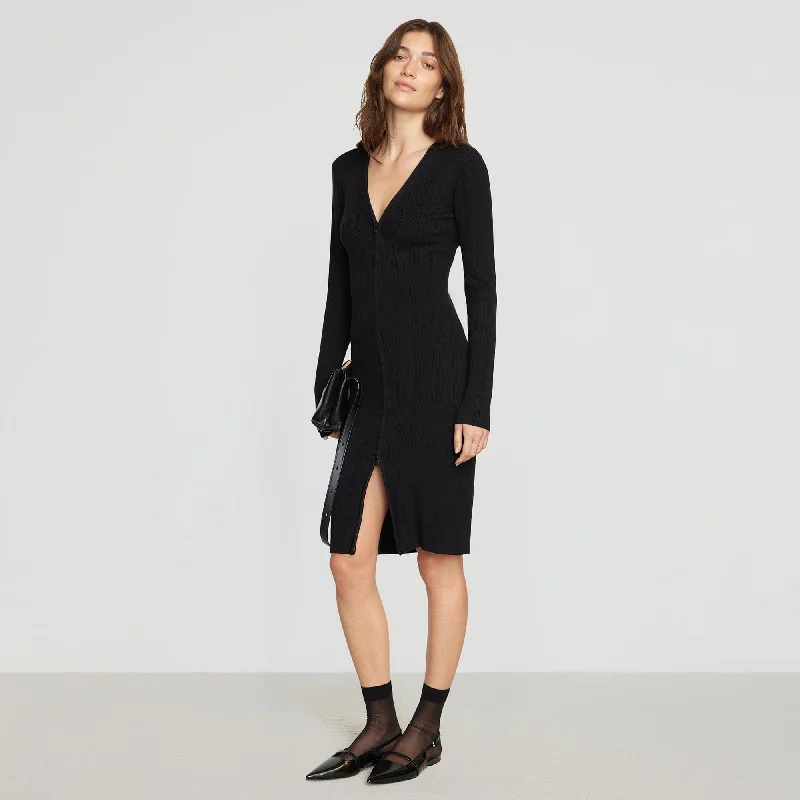 Ahran Ribbed Two-Way Zip Dress