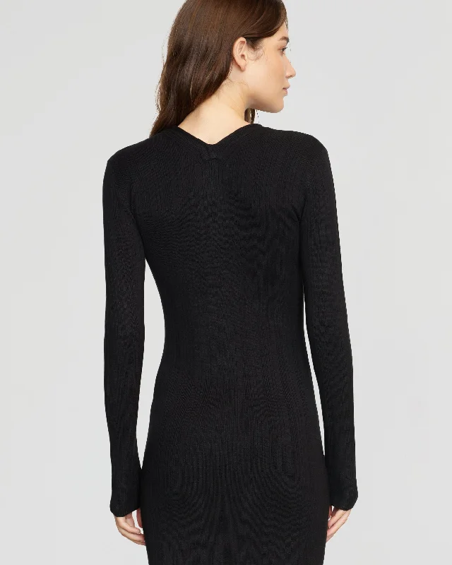 Ahran Ribbed Two-Way Zip Dress