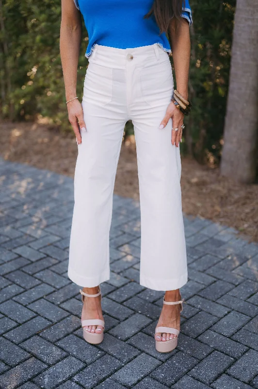 Ann Front Pocket Pants- White