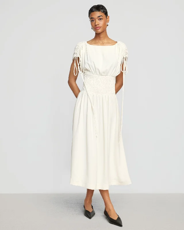 Ayumi Gathered-Shoulder Dress