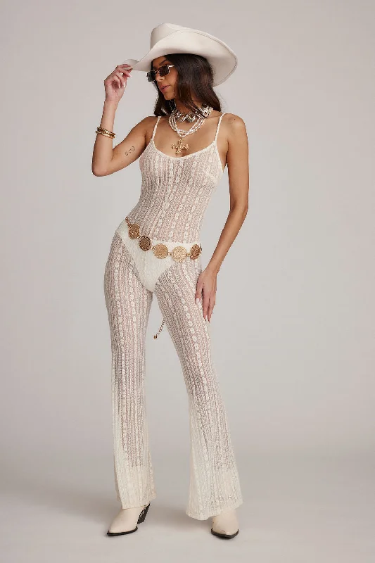 Cammie White Lace Sheer Jumpsuit