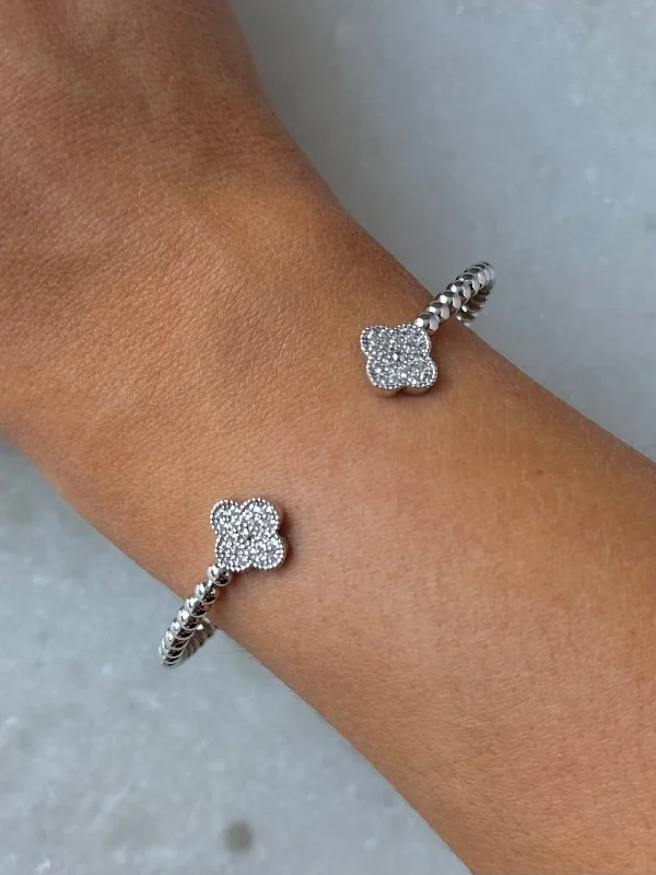 Caroline Clover Cuff-Silver