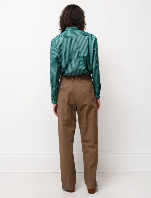 Pleated Large Pants Brown