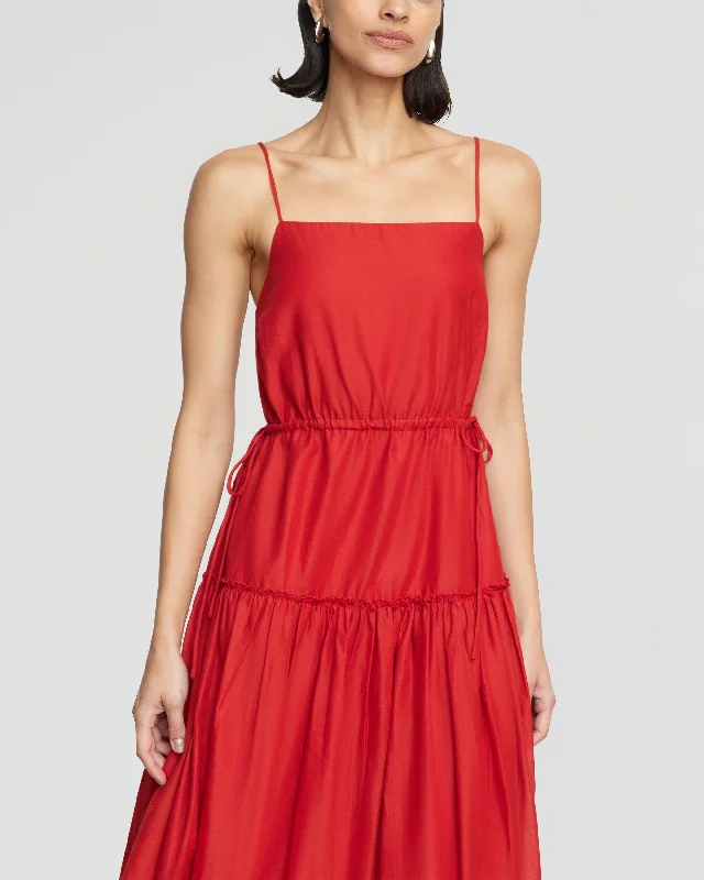 Dalia Tie-Waist Tiered Dress